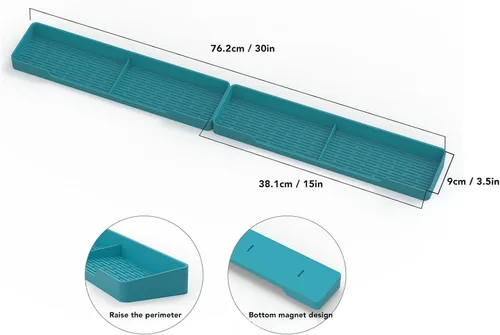 Vista 2 de TOPINCN Estante superior para estufa, estante superior de silicona, suministros de cocina, magnético a prueba de fugas, antideslizante, estante