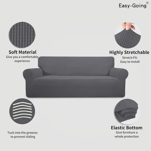 Vista 178 de Easy-Going - Funda elástica sobredimensionada para sofá, 1 pieza, protector muebles, suave, parte inferior elástica, para niños, tela jacquard