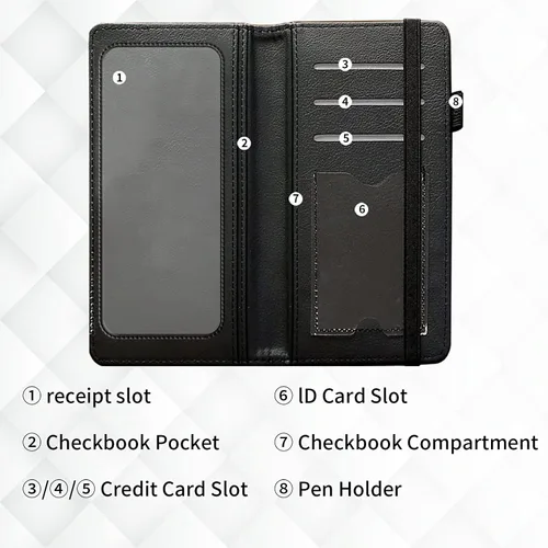 Vista 5 de Cartera de cuero con función de bloqueo RFID para hombres y mujeres, Calavera de alfeñique, Casual