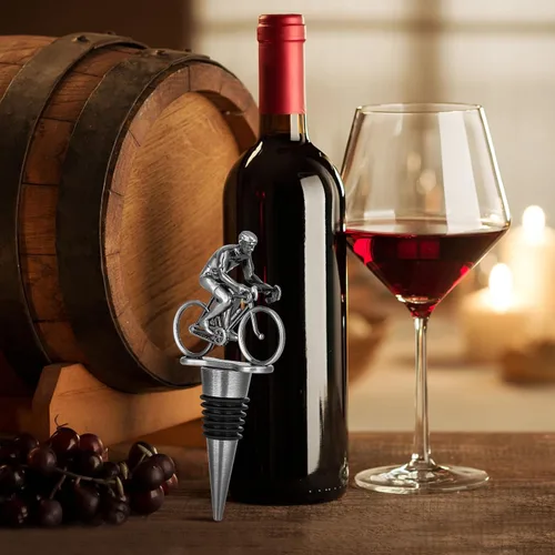 Vista 3 de LKKCHER Tapón de vino de ciclismo, regalos de vino para bicicleta, regalos del día del padre, regalos de Navidad, regalos de cumpleaños para hombres