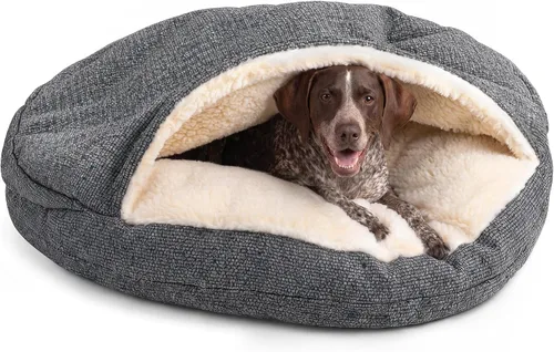 Vista 12 de Snoozer Cama de lujo de microsuede acogedora estilo cueva para mascotas, pequeña, antracita For small sized pets, Removable washable cover