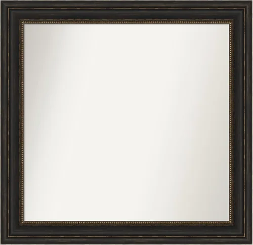 Vista 603 de Amanti Art Espejo de pared personalizado no biselado (25 x 25 pulgadas), marco de bronce acentuado, varios tamaños personalizados, espejo de baño
