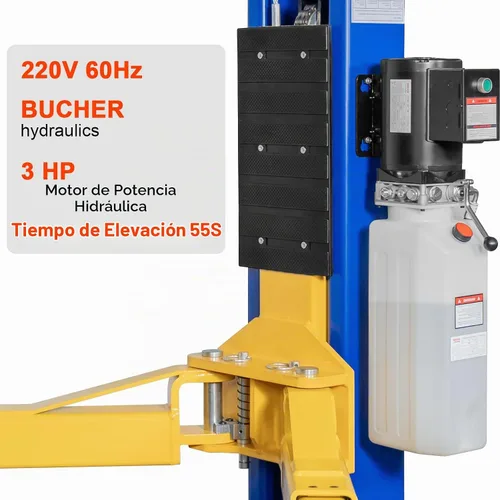 Vista 5 de BILT HARD Elevador de coche de 2 postes de 11000 libras, elevador automático de piso libre con motor de 220V 3HP y liberación de doble bloqueo