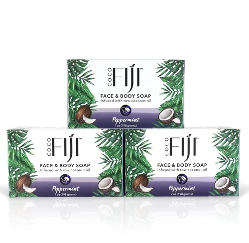 Vista 24 de Barra de jabón Coco Fiji para cara y cuerpo infundida con aceite de coco orgánico, Awapuhi Seaberry, aceite esencial, jabón natural para hidratar