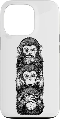 Vista 10 de Three Wise Monkeys See No Evil Hear No Evil Speak No Evil Case for iPhone 16