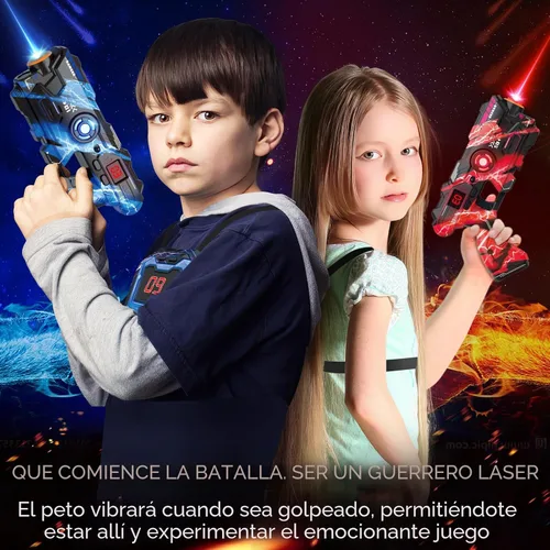Vista 6 de Juego de 2 pistolas láser con pantalla LED digital, chalecos láser Inoor para exteriores, para niños de 8, 9, 10, 11 y 12 años en adelante