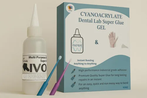 Vista 5 de IVORIE Super pegamento adhesivo de laboratorio dental herramientas pegamento anillo soporte microcepillo aplicador (1 oz)