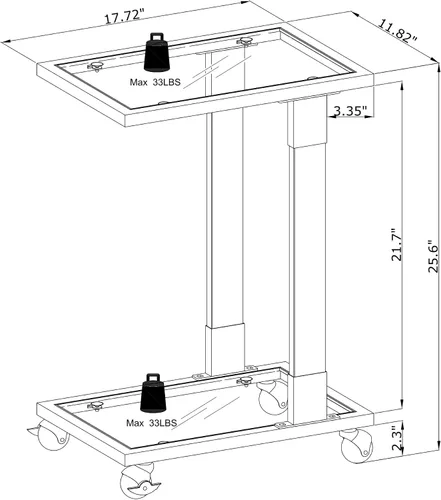 Vista 2 de Mesa auxiliar móvil de vidrio transparente con marco acrílico, moderna mesa auxiliar de sofá en forma de C con ruedas, mesa de aperitivos