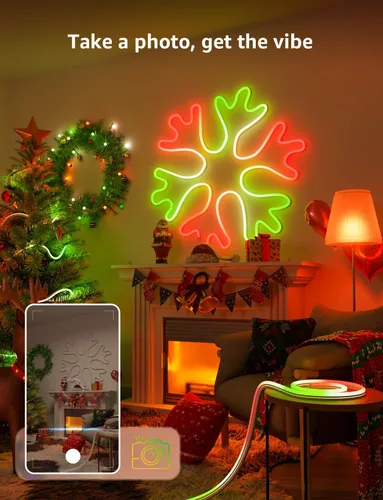 Vista 6 de Lepro N1 AI - Cuerda de luces RGB inteligentes para Navidad, diseñador de iluminación AI personalizado, sincronización de música LightBeats