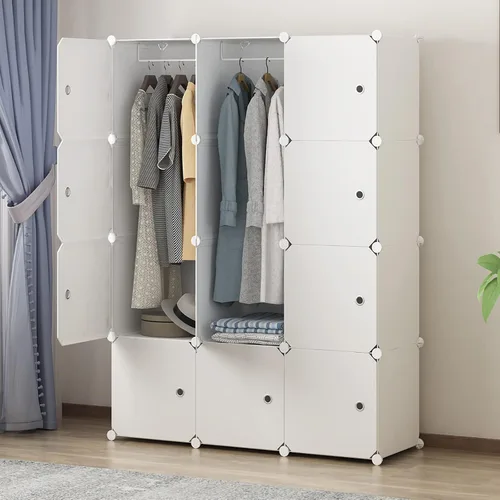 Vista 3 de MAGINELS Armarios portátiles – 14 x 18 pulgadas de profundidad (12 cubos), almacenamiento de cubos, armario de dormitorio, armario