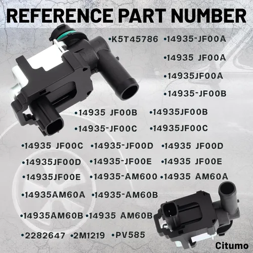 Vista 6 de Solenoide de válvula de purga de bote de vapor para Niss-an Infi-niti, K5T45786