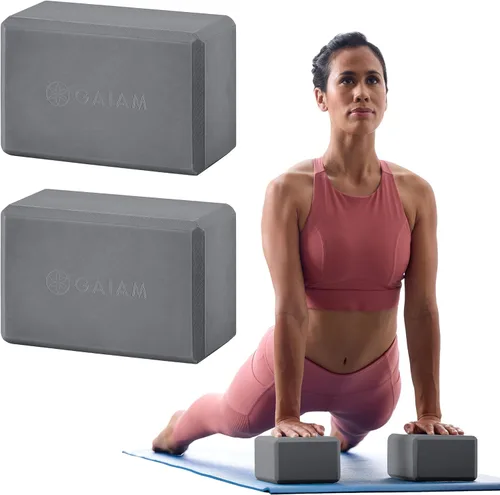 Vista 34 de Gaiam Bloque de yoga – Espuma EVA sin látex – Superficie antideslizante suave con bordes biselados para yoga, pilates, meditación Rubor ateniense