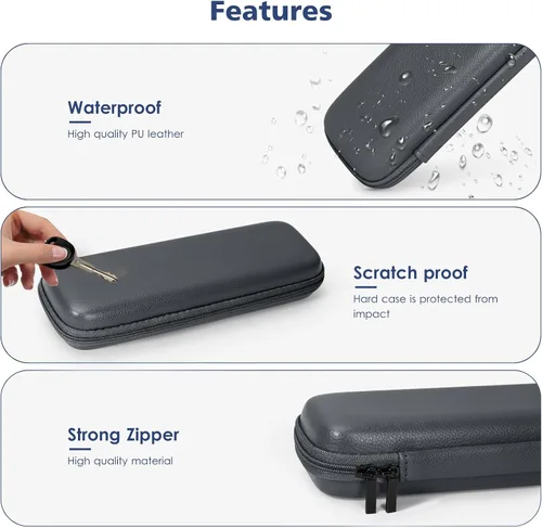 Vista 5 de DTTO Funda con soporte para Apple Pencil Pro/Pencil (1ª/2ª generación)/lápiz (USB-C), funda protectora rígida de piel sintética para accesorios