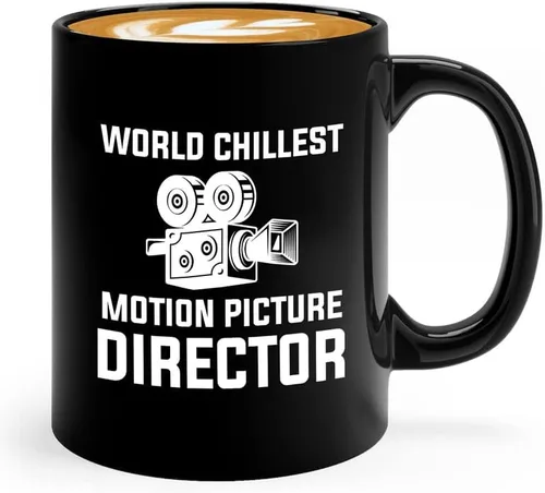 Vista 4 de Cineasta Taza de café 11oz Negra - Cineasta: Crítico de cine no remunerado - Cineasta Regalos Cámara Corte Director de Prop Guionista de cine