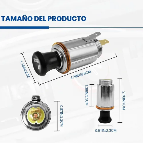 Vista 2 de Encendedor de cigarrillos de coche de 12 V, instalación sin coche, elemento de encendedor, enchufe de enchufe, botón de CC, accesorio de repuesto