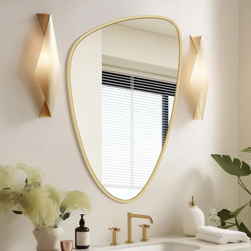 Vista 14 de WallBeyond Espejo asimétrico, espejo de pared irregular, espejos de pared decorativos para dormitorio, sala de estar, entrada, pasillo, espejo
