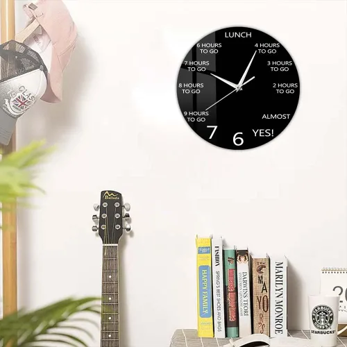 Vista 5 de Reloj de pared divertido de oficina de 12 pulgadas para el lugar de trabajo de la empresa, cuenta regresiva de las 5 en punto, cuarzo silencioso