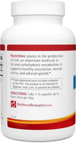 Vista 3 de Wellness Resources Pantethine - Vitamina activa B5. Vegana (300 mg por cápsula, 90 cápsulas)