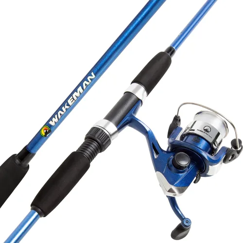 Vista 6 de Wakeman Fiberglass Fishing Rod and Reel Combo – 2-Piece 65-Inch Medium Action Spinning Rod Set for Lake Fishing