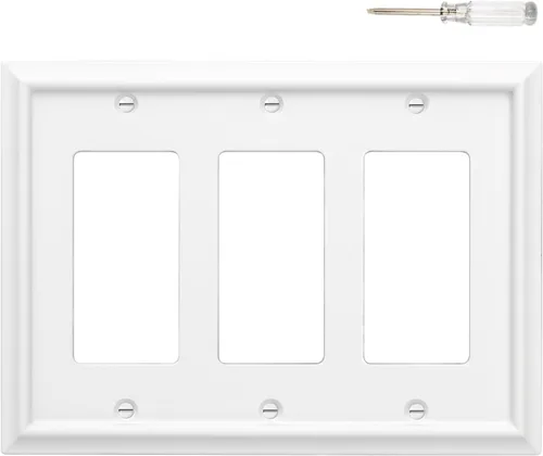 Vista 7 de Cubiertas para Tomacorrientes Dúplex de Pared, Cubierta Clásica para Interruptor de Luz Blanco – Placa de Cubierta de Tomacorriente Eléctrico