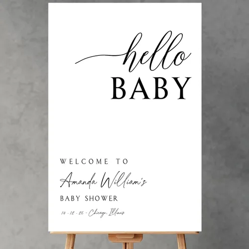 Vista 9 de Letrero de bienvenida para baby shower, cartel de bienvenida floral para baby shower, cartel de bienvenida floral rosa, cartel de bienvenida floral