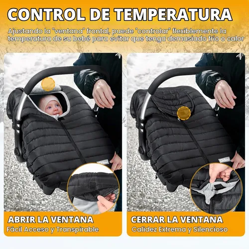 Vista 2 de Orzbow Funda de asiento de automóvil de invierno para bebé, funda de asiento de automóvil para bebé para niños y niñas, fundas de asiento de Negro