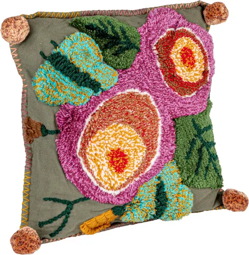 Vista 15 de Creative Co-Op Juego de 2 almohadas bordadas de algodón, multicolor, juego de 2
