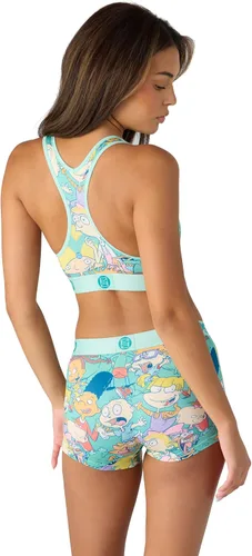 Vista 4 de PSD Hey Arnold - Brasier deportivo para mujer, con espalda cruzada, con tela de microfibra transpirable