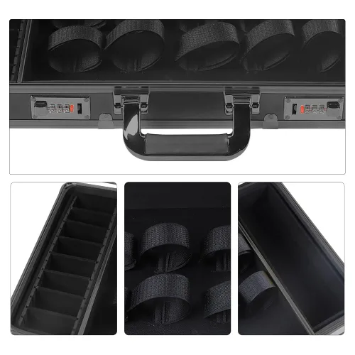 Vista 6 de TFCFL Estuche de peluquero profesional, kit de herramientas de peluquería negra, caja de herramientas portátil para estilista de viajes con Negro MM
