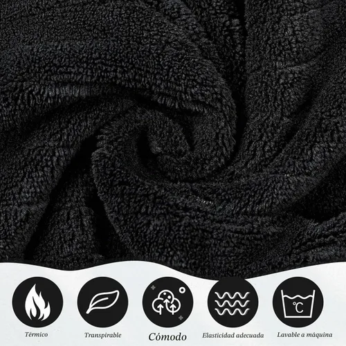 Vista 3 de Tigeen - Bata de spa para mujer, 2 piezas, color negro, talla M