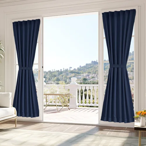 Vista 72 de Vatge Cortinas laterales autoadhesivas para puertas de cristal, sin taladro, extraíble, panel de filtrado de luz, 1 panel, 12 pulgadas de ancho x 60