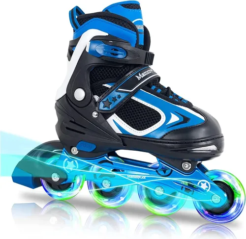 Vista 16 de MammyGol Patines en línea ajustables para niños y niñas, patines con ruedas iluminadas de 4 a 16 años