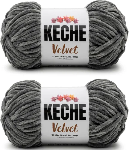 Vista 119 de Keche Hilo para ganchillo, hilo de terciopelo, chenilla suave, manta de bebé voluminosa amigurumi Yarn 3.53 oz (132 yardas) - Arona