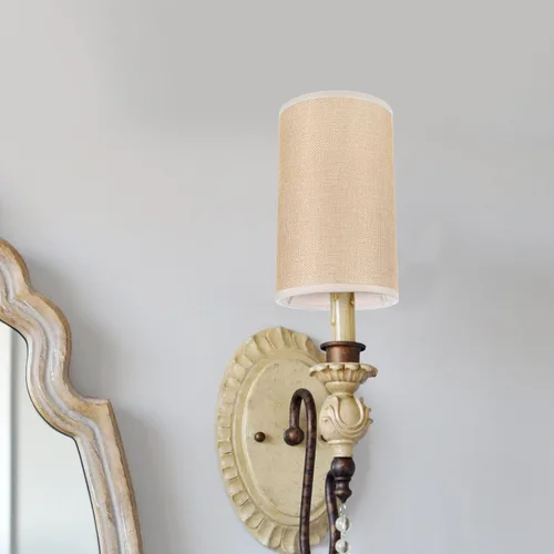 Vista 2 de BESPORTBLE Elegante pantalla de tela cubierta de luz nocturna para escritorio lámpara de pared
