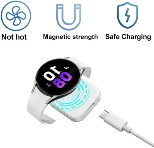 Vista 9 de Cargador inalámbrico de reloj magnético tipo C para Samsung Galaxy Watch Ultra/7/6/6 Classic/5 Pro/5/4/4 clásico/3/carga rápida activa (negro)