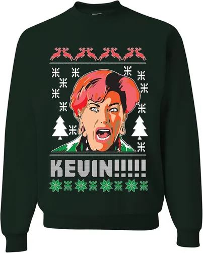 Vista 60 de wild custom apparel Suéter feo de Navidad a la moda más reciente de la colección 3 sudadera de cuello redondo Negro