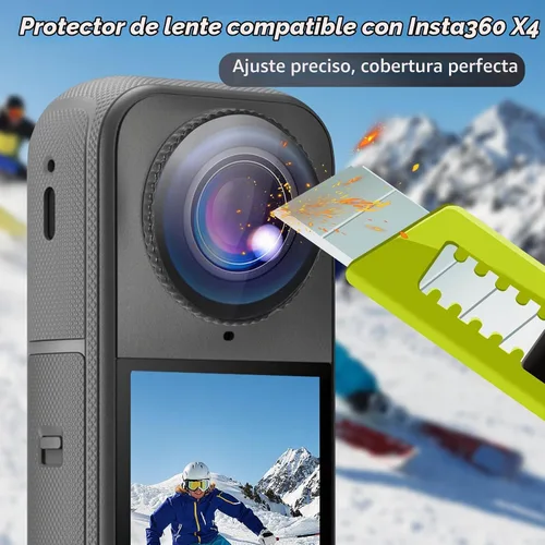 Vista 2 de Kit de protección de cámara para insta 360 X4 Air Accesorios Incluye-Protector de pantalla/Protector de lente/cubierta protectora de silicona/funda