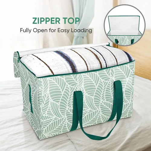 Vista 6 de BALEINE Paquete de 2 bolsas de mudanza de gran tamaño con asas reforzadas, bolsa de almacenamiento resistente para ropa, suministros de mudanza