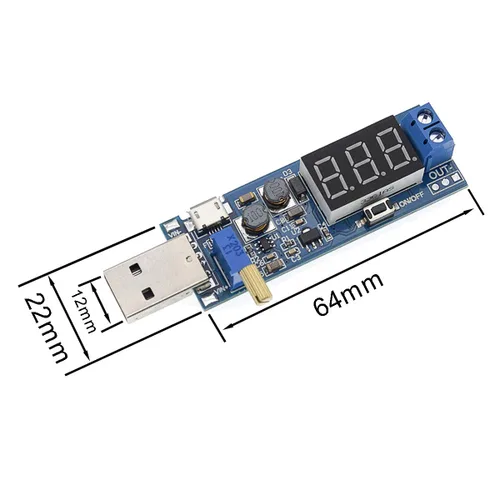 Vista 4 de 2 unids USB Buck Boost Convertidor ajustable Step Up Step Up Módulo de fuente de alimentación Regulador de voltaje DC-DC 5V a 3.3V 9V 12V 18V 24V