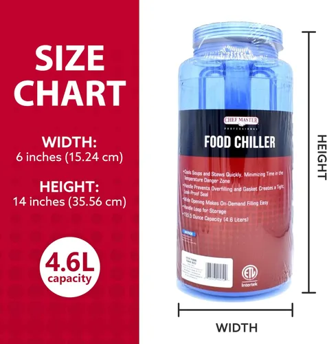 Vista 2 de Chef Master Enfriador de alimentos grande, paleta fría de plástico de 155.5 onzas para enfriar sopas calientes, guisos y otros líquidos calientes