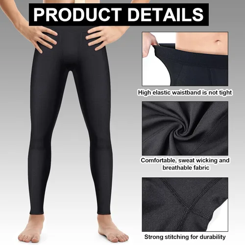 Vista 3 de Leggings de compresión para niños, paquete de 2 mallas atléticas, pantalones de compresión de baloncesto, leggings deportivos para niños