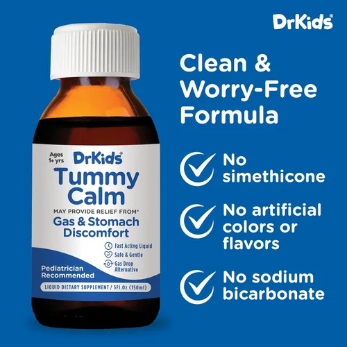 Vista 3 de Tummy Calm Dr. Kids Gotas de gas natural para niños a partir de 1 año, 5 onzas líquidas Simethicone-Free, Fast-Acting, Liquid Dietary Supplement