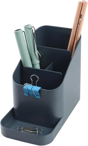 Vista 12 de BLUE GINKGO Bandeja de escritorio – Organizador fabricado en Corea para notas, bolígrafos, lápices y accesorios (doble cara, beige)