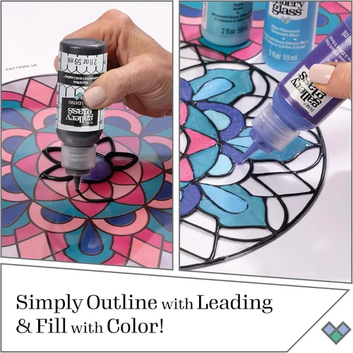 Vista 7 de Gallery Glass PROMOGGJL22 - Kit de pintura de cristal de colores de joyas, juego de pintura de vidrio de 8 piezas para manualidades y manualidades