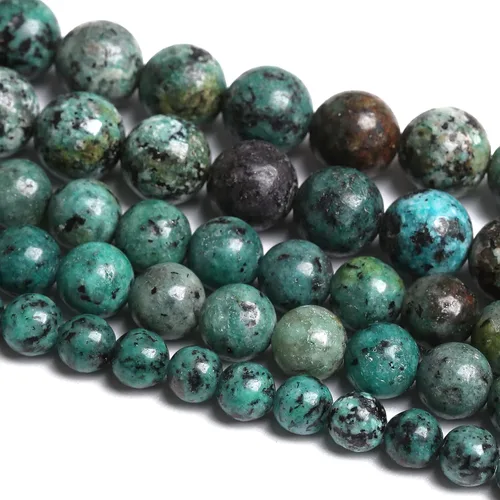Vista 4 de 60 cuentas sueltas de piedra natural de turquesa africana de 0.236 pulgadas (6 mm) para hacer joyas, pulseras de bricolaje