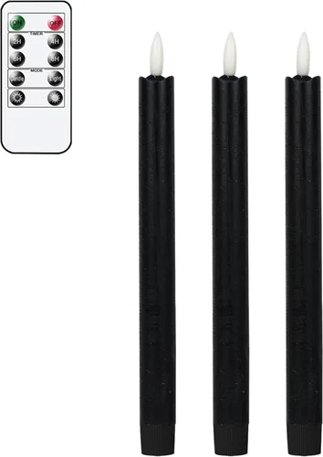 Vista 20 de GenSwin Flameless Taper Candles with Remote Timer, Real Wax LED Flickering Candlesticks Battery Operated 3D Wick for Wedding, Party, Home(Christmas