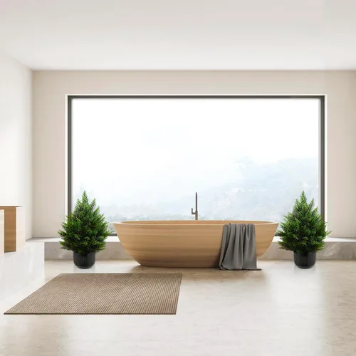 Vista 8 de Árbol topiario artificial de 2 pies, hermosos pinos de cedro sintético, árboles de Navidad, con clasificación UV, arbustos falsos para porche