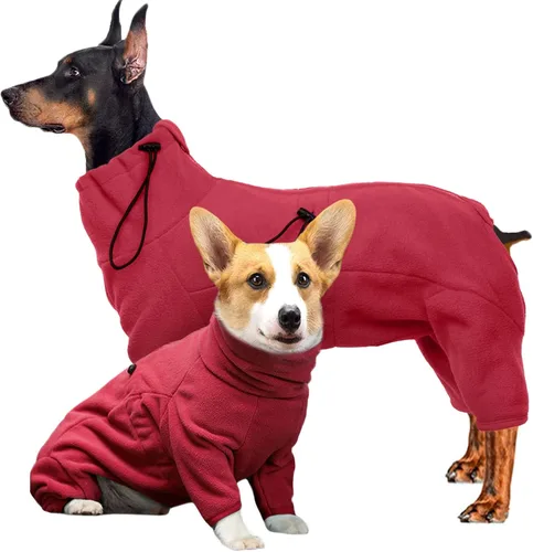 Vista 34 de ROZKITCH Abrigo térmico de invierno para perro, pijama de forro polar suave, resistente al viento, chaqueta cálida para clima frío, chaleco