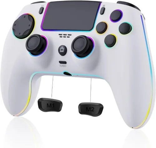 Vista 9 de SZDILONG Wireless Controller with 7 Colors RGB Light for P-S5 Pro/Slim,MAC,iOS,Steam,PC Windows/Android 10 and Above,Support