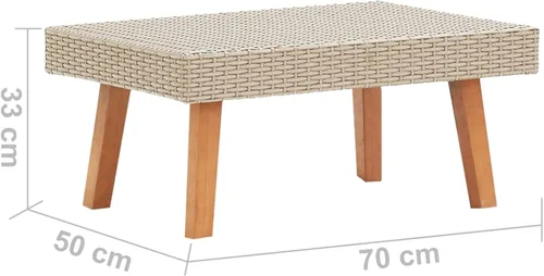 Vista 4 de Tidyard Juego de salón de patio de 5 piezas con cojines sofá de 2 plazas, sofá de 3 plazas, 2 sofás individuales, juego de conversación de mesa Beige